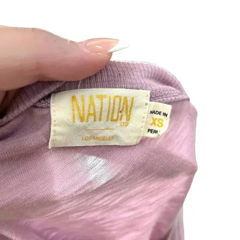 Nation Ltd Raina Balloon Sleeve One Shoulder Tee in Voodoo Purple Size XS