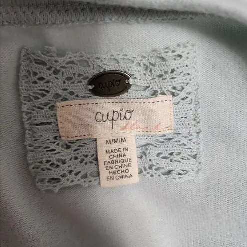 cupio  Misty Blue Ruffle Trim Sweatshirt Size Medium