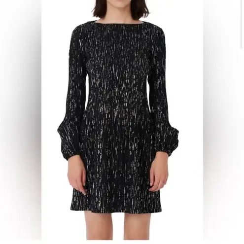 Maje Rocketa Synthetic Lurex Pleated Embellished Plissé Crepe Mini Black
Dress