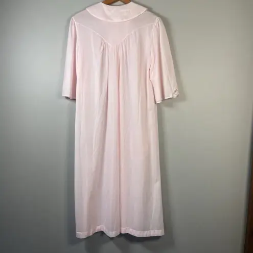 Vintage Nancy King Lingerie Nightgown‎ Size M Pink Nylon satin Lace Sleepwear Size M