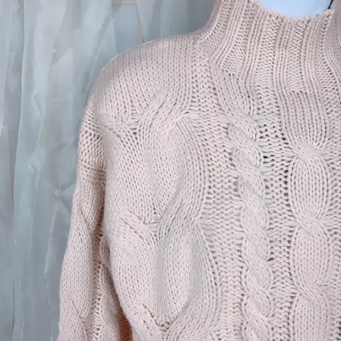 Charlie Holiday Dune Cable Knit Sweater Dusty Pink