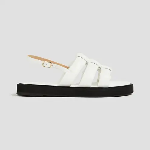 frame denim NWT FRAME Le Weston white & black padded faux leather sandals | size 39 / 9