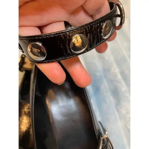 Maje Black Patent Studded Mary Jane Flats 41 Size 41/10-10.5