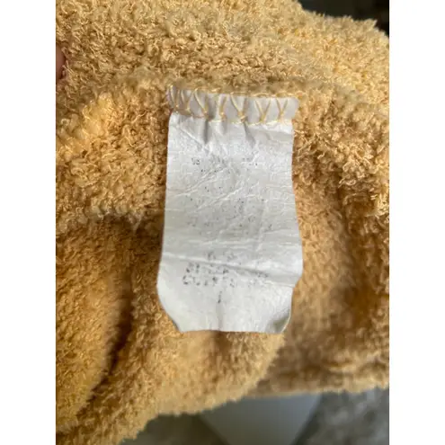 FSL Tapparel Cardigan Bouclé Open Front Pocket Yellow S/M Buttery Soft Cozy Boho Gold