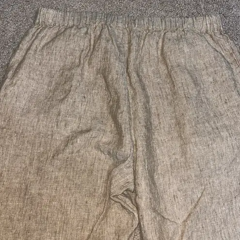 Flax Jeanne Engelhart Lagenlook Linen Tapered Pants Tan Small