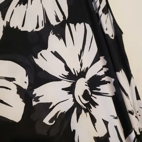 Geri C. Floral Tunic Top Short Dress Black Size M