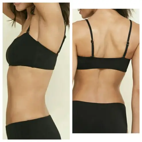 ANDIE Swim The Rio Top Black Bikini Bandeau Adjustable L