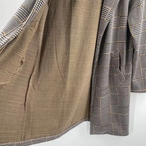 MELLODAY  Blazer Size Large NWT Plaid Houndstooth Longline Open Stretch Fall