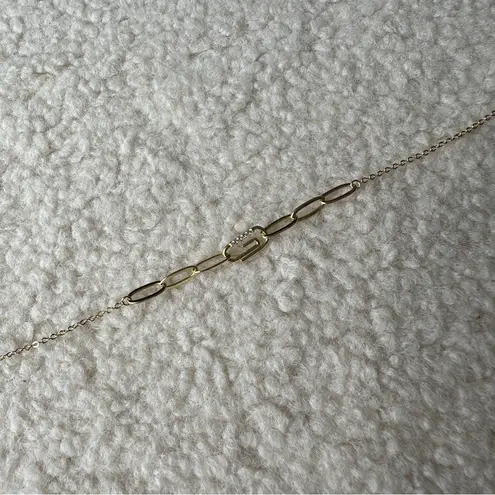 Adina Eden Pave Safety Pin Paperclip Bracelet, Women’s Dainty Charm Jewelry Gold