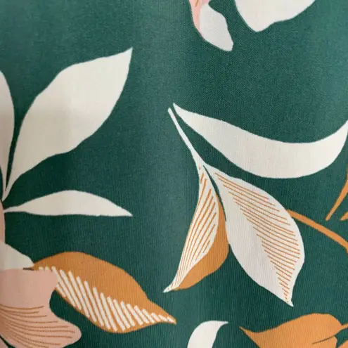 Gal Meets Glam Womens Tiered Midi Dress Tegan Floral Ruched Puff Sleeve Green 4P - Image 8