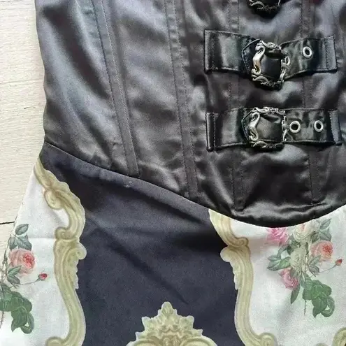 NWT Zemeta Flora Locket Corset Mini Dress Size M Punk Emo Grunge Renaissance Black Size M