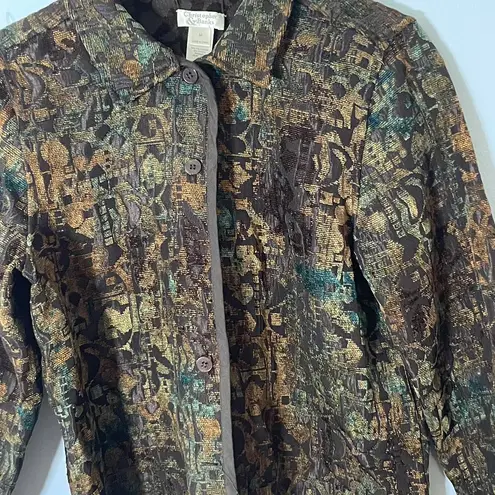 Christopher & Banks  Multicolor Tapestry Button Up Jacket