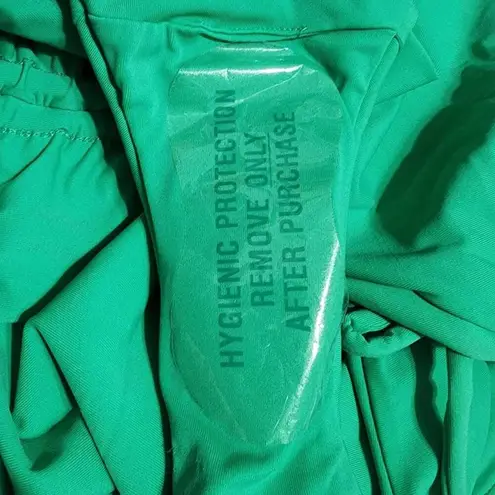 CALIA High Waisted Ruched Side Tie Swim Bikini Bottoms Green Glow XS NEW