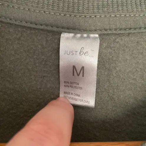 Just Be Olive Green Sweatshirt Size Medium