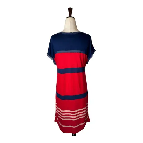Jason Wu Target Dress Small Red Blue Striped Mesh Detail Jersey Knit Mini Preppy