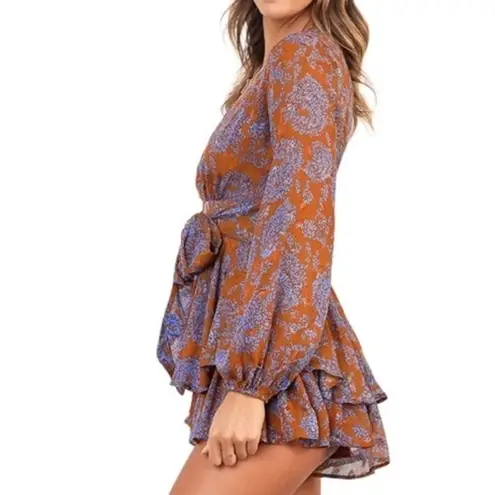 Relipop New  Floral Print Romper in burnt orange - M‎