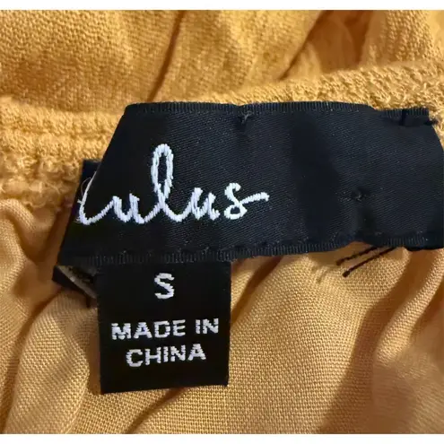 Lulus Mustard Yellow Lace Backless Romper Women's S Party Cocktail