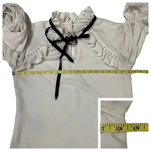 Monique Lhuillier ML White Victorian Top - XS