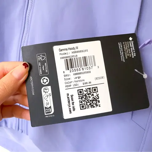 Arc’teryx Gamma Lightweight Hoody Softshell Jacket Moonstone Purple Large NWT