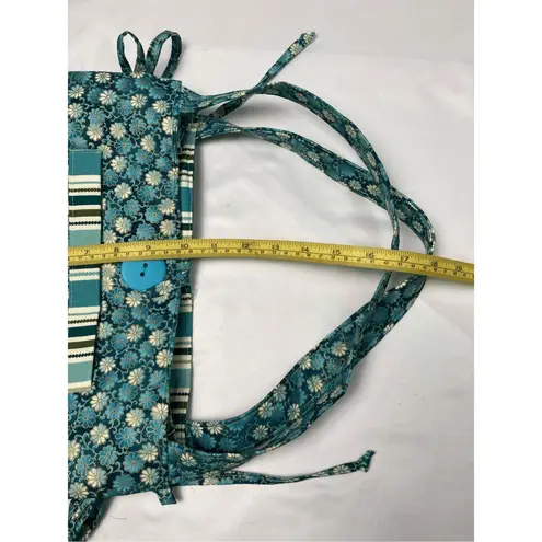Handmade  Green Teal Fabric Purse