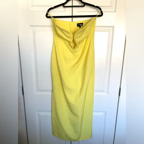 Bardot  Yellow Strapless Eleni Midi Dress Size US 8