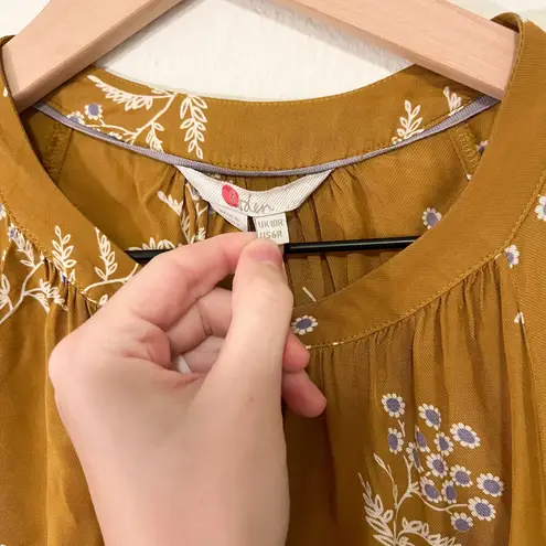 Boden USA Boden Mustard Yellow Floral Peasant Blouse - Size 6R