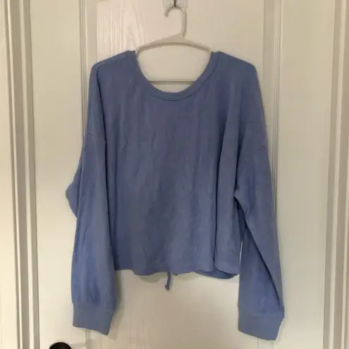 Aerie  Blue Towel‎ Terry Cinch Sweatshirt Size L Cozy & Stylish Women's Pullover - Image 6