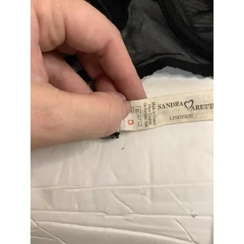 Sandra Darren Sandra Maretty Sheer Black Lace Bra Embroidered Underwire 32B France