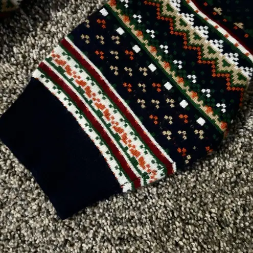 Club Room Women's Multicolor Fair Isle Merino Wool Christmas Holiday Sweater L Blue Size L