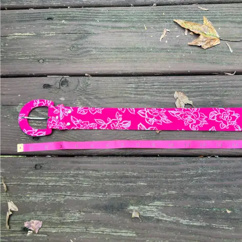 Women’s Coquettecore Feminine Casual Barbiecore Pink Floral 5 Hole Belt|34