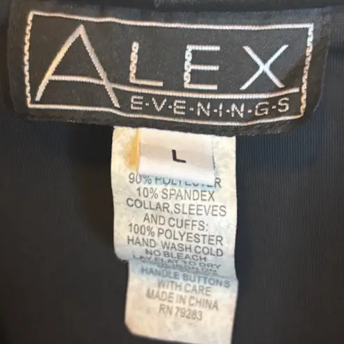 Alex Evenings  Blazer Women's Size Large Velvet Velour Sheer Sleeves Black NEW