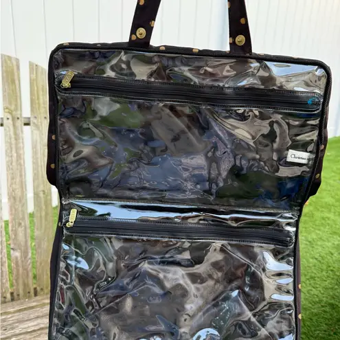 Christian Dior VTG 80’s  Black Gold Polk A Dot Cosmetic Bag Travel Toiletries C‎