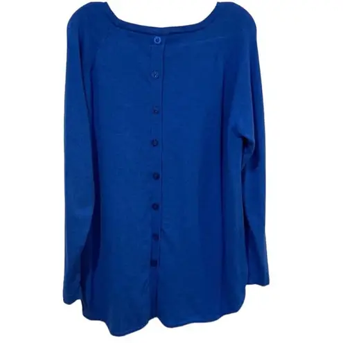 ✨Faith + Zoe Divara Button Back Pullover✨ Blue Size L