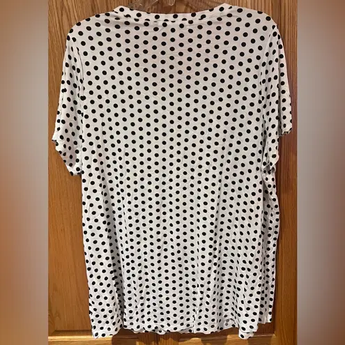 Sejour by Nordstrom White & Black Polka Dot Print Nina Sleep Shirt Plus Size 1X