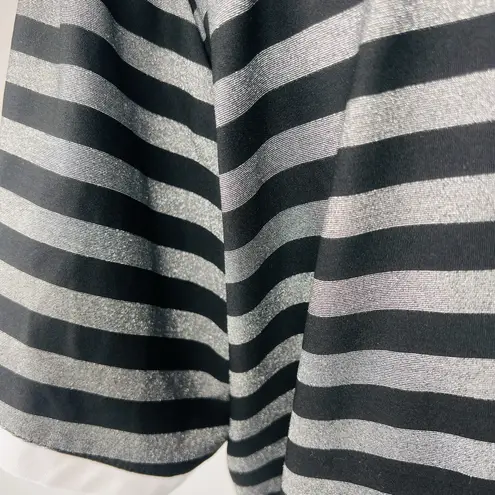 Bette And Court Horizontal Strip Top Professional Collared Shirt Gray Size XL