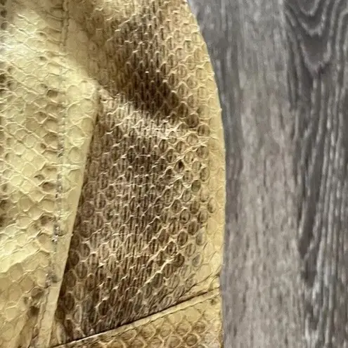 Vintage Pico Bello Genuine Boa Snake Skin Leather Shoulder Crossbody Purse Bag Brown