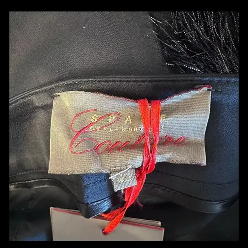 Italian Black Sparkly Tassel Skirt Space Style Concept Couture Swifty Size 42