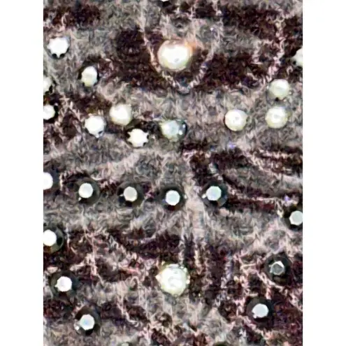 Long Sleeve Embellished Top has Rhinestones Abstract Design Eagle Feathers Aztec Purple Size undefined