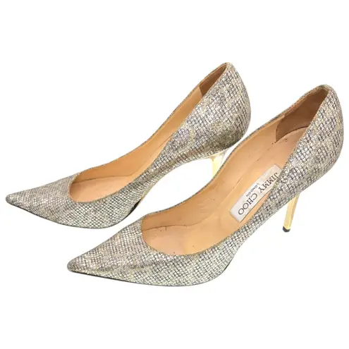 Jimmy Choo Glitter Heels Pointed Toe Stiletto Pumps Women Size 38