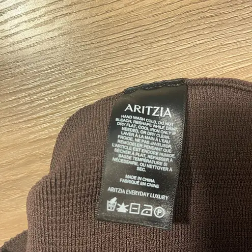 Babaton Brown Ribbed Crop Top Aritzia stretch sculpt knit