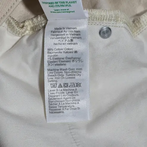 J.Crew  Slim Wide Leg Cream Cotton Blend Pants Size 37 NWT‎