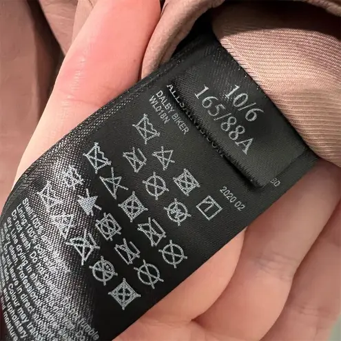 ALLSAINTS Women's Pink Dalby Leather Biker Jacket Size 6