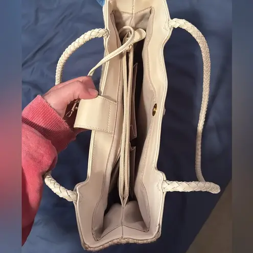 Etienne Aigner Woven Straw & Leather Shoulder Bag - Coastal Chic Designer Tote