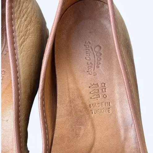 Spring Step Kathaleta Brown Slip On Leather Comfort Flats Arch Support size 41