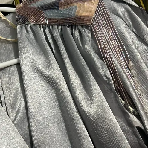 Vintage 80s Silver Beaded Jumpsuit size 8