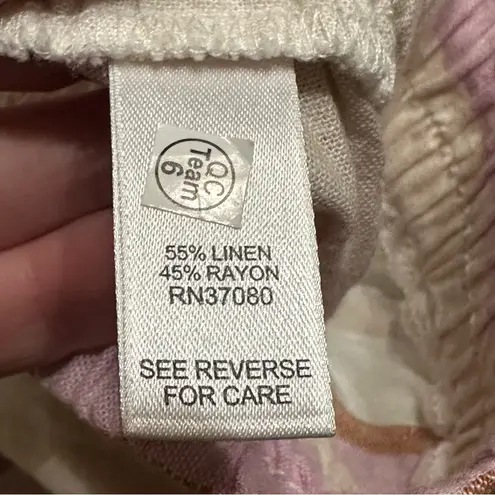 NWOT Lavender White Striped Linen Blend Drawstring Pants 14/16W Beach Pull On Size 14W