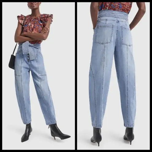 Ulla Johnson ππ Otto Jean Mid Wash Tie Front Button Fly High Rise 4 NWT