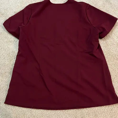 FIGS  Catarina One-Pocket Scrub Top Maroon Short Sleeve
