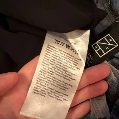 Monique Lhuillier RTR ML Melanie Black White & Blue Floral Maxi Dress Sz 6