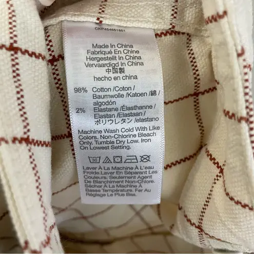 Madewell  Faded Rust Slim Emmett Wide-Leg Full-Length Pants in Windowpane Size 30